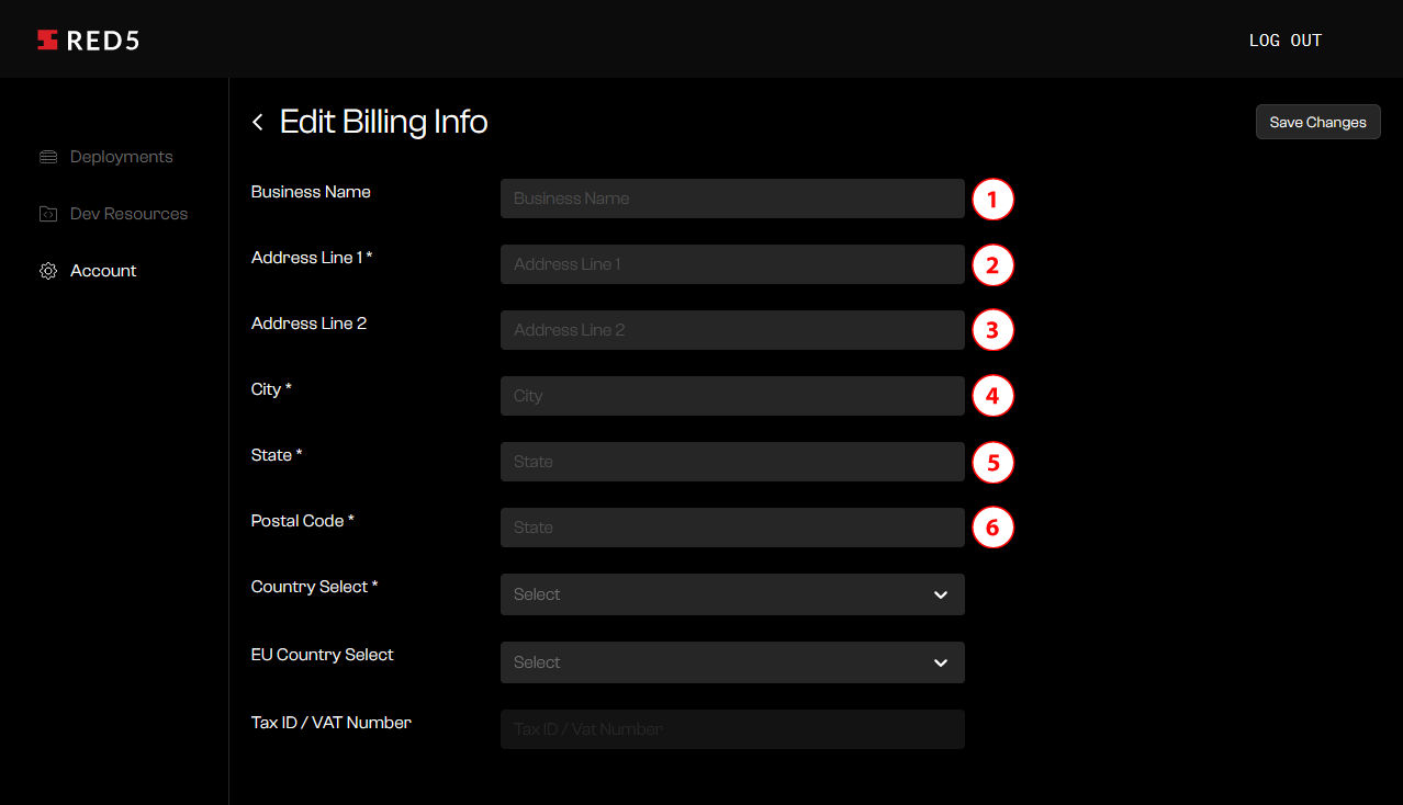 Edit Billing Info