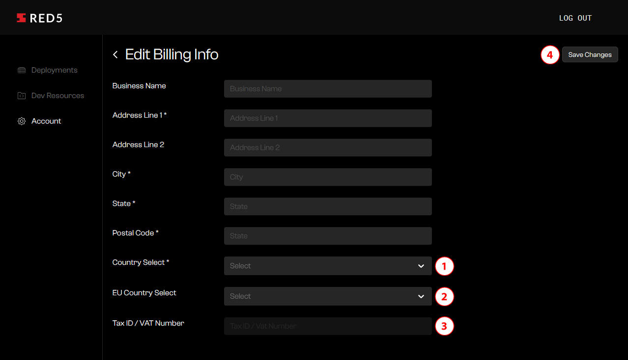Edit Billing Info continued