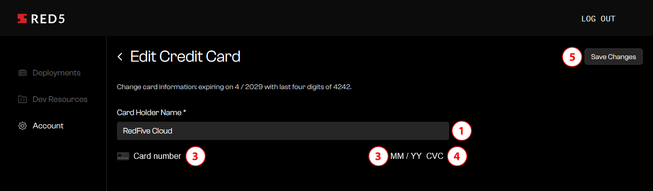 Edit Credit Card Info