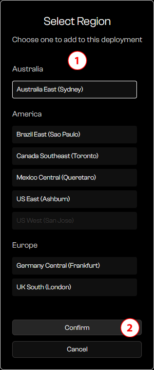 Add a Region to a New Deployment