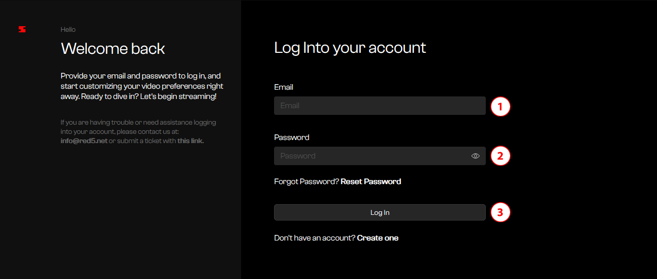 Enter Email and Password