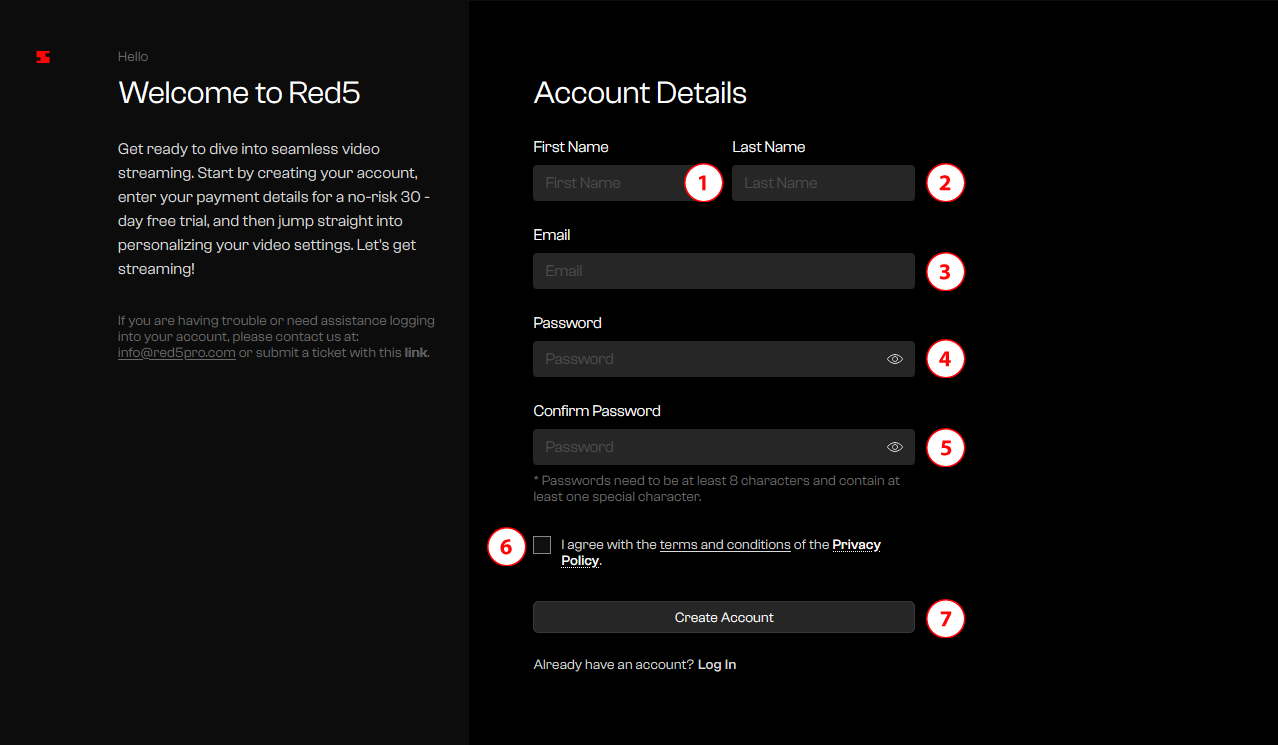 Enter your account details